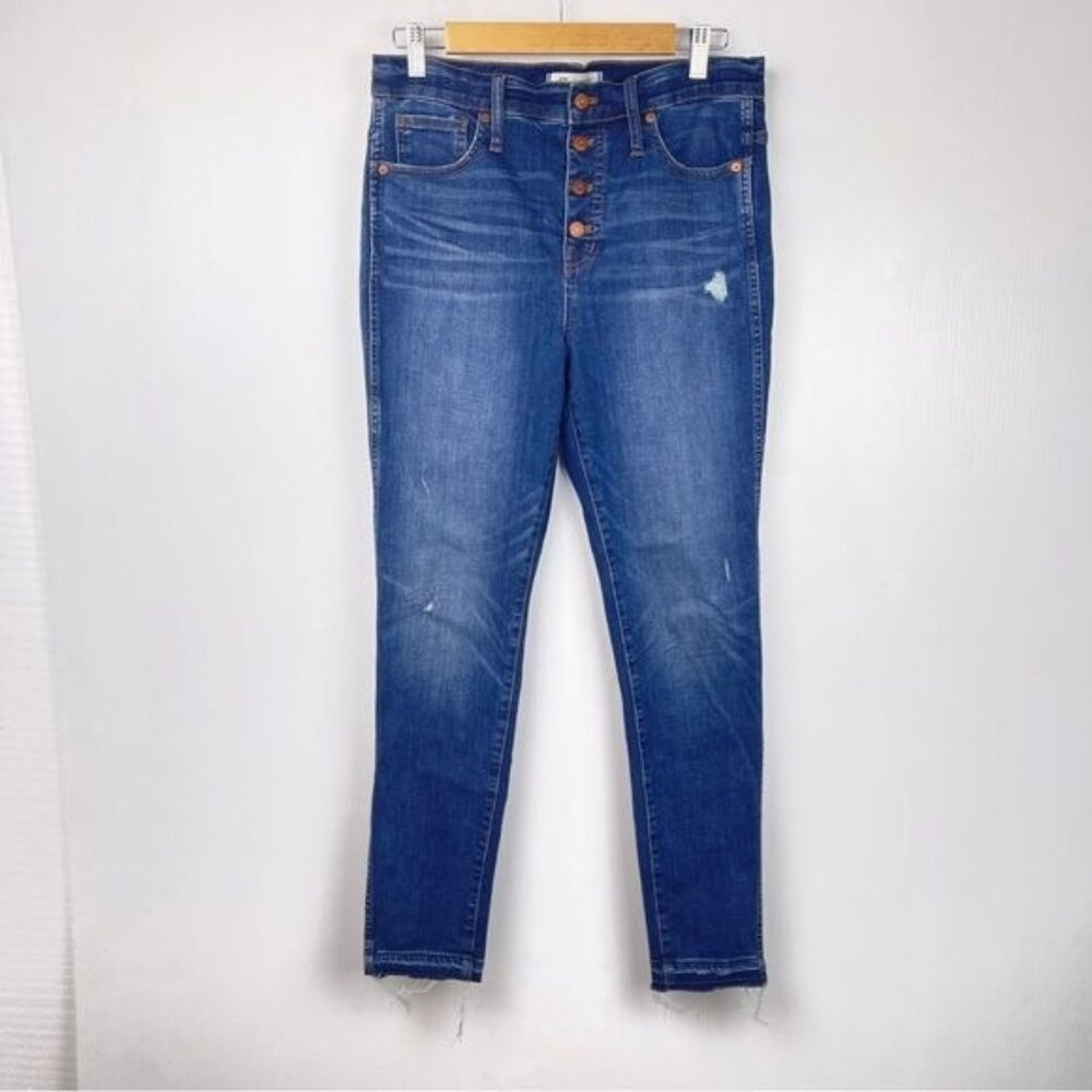 Madewell 10" High-Rise Skinny Jeans Drop-Hem Edition Size 30